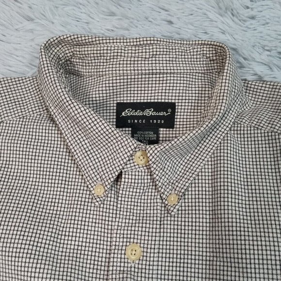 Eddie Bauer Mens Shirt Biege Tall XXL Pocket Button Up Preppy Career 2XL - Picture 6 of 12